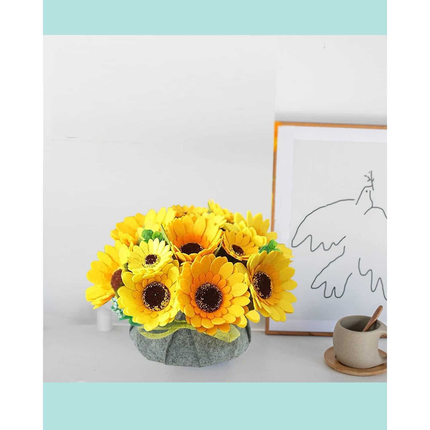 Kit de Artesanía de Flores de Fieltro BAZIMA ALICE - Girasol