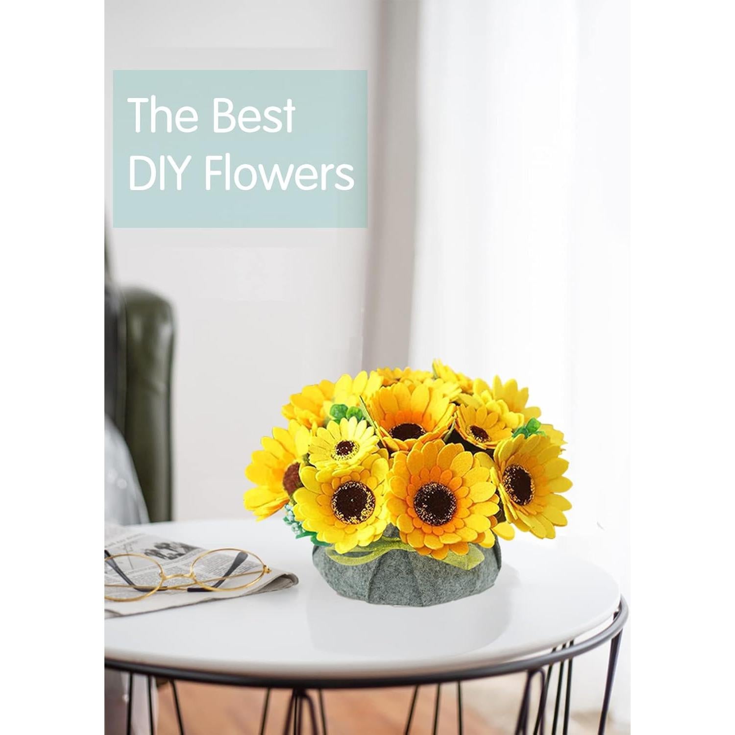 Kit de Artesanía de Flores de Fieltro BAZIMA ALICE - Girasol