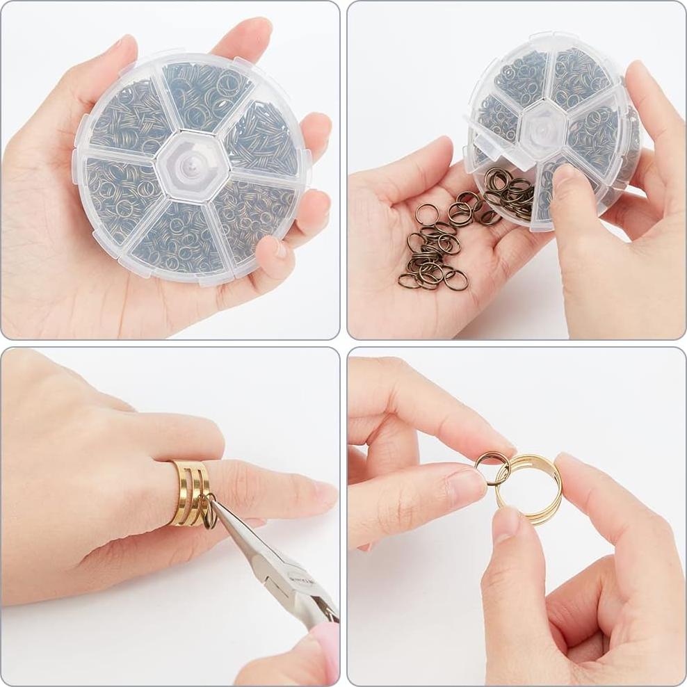 Anillos de División de Hierro Bronce Antiguo PH PandaHall 900 Pcs 4-10mm