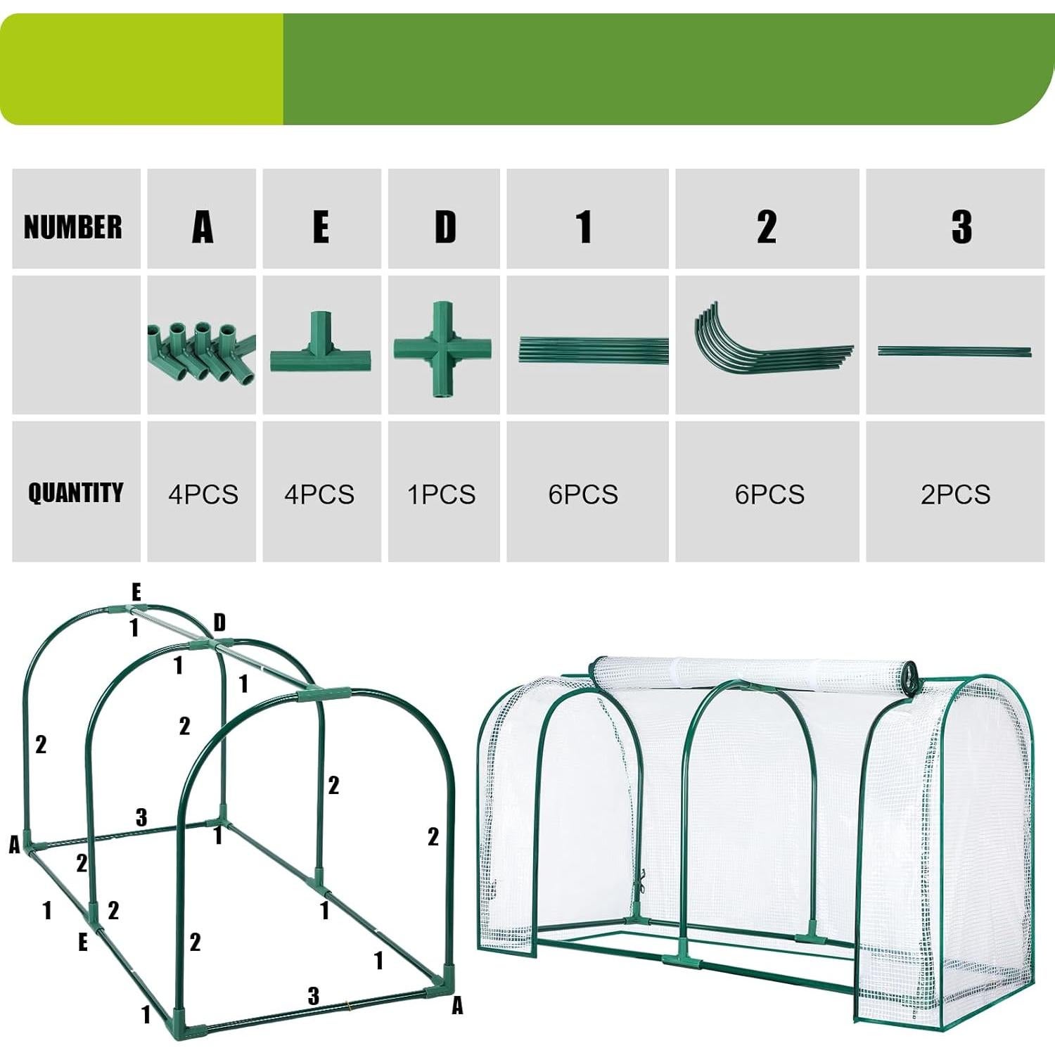 Cubierta de Invernadero Portátil GlikCeil 119.4x53.3x61 cm - 2 Pcs