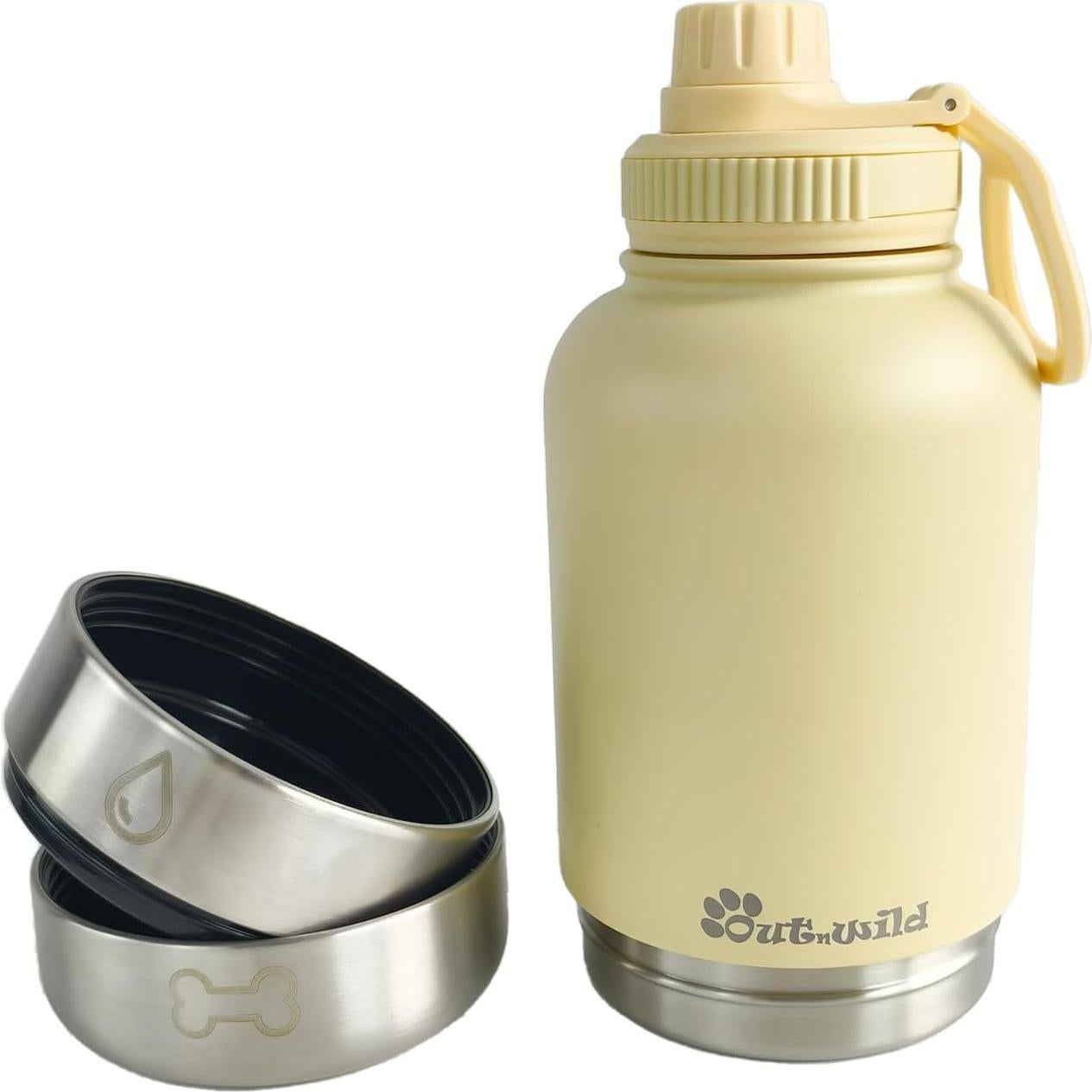 Botella de Agua Aislada para Perros Out 'N Wild 0.95L Beige