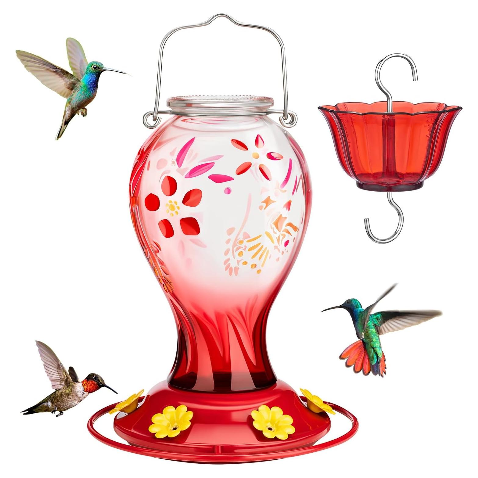 Alimentador de Colibríes de Vidrio Kingsyard 0.77 L Colgante