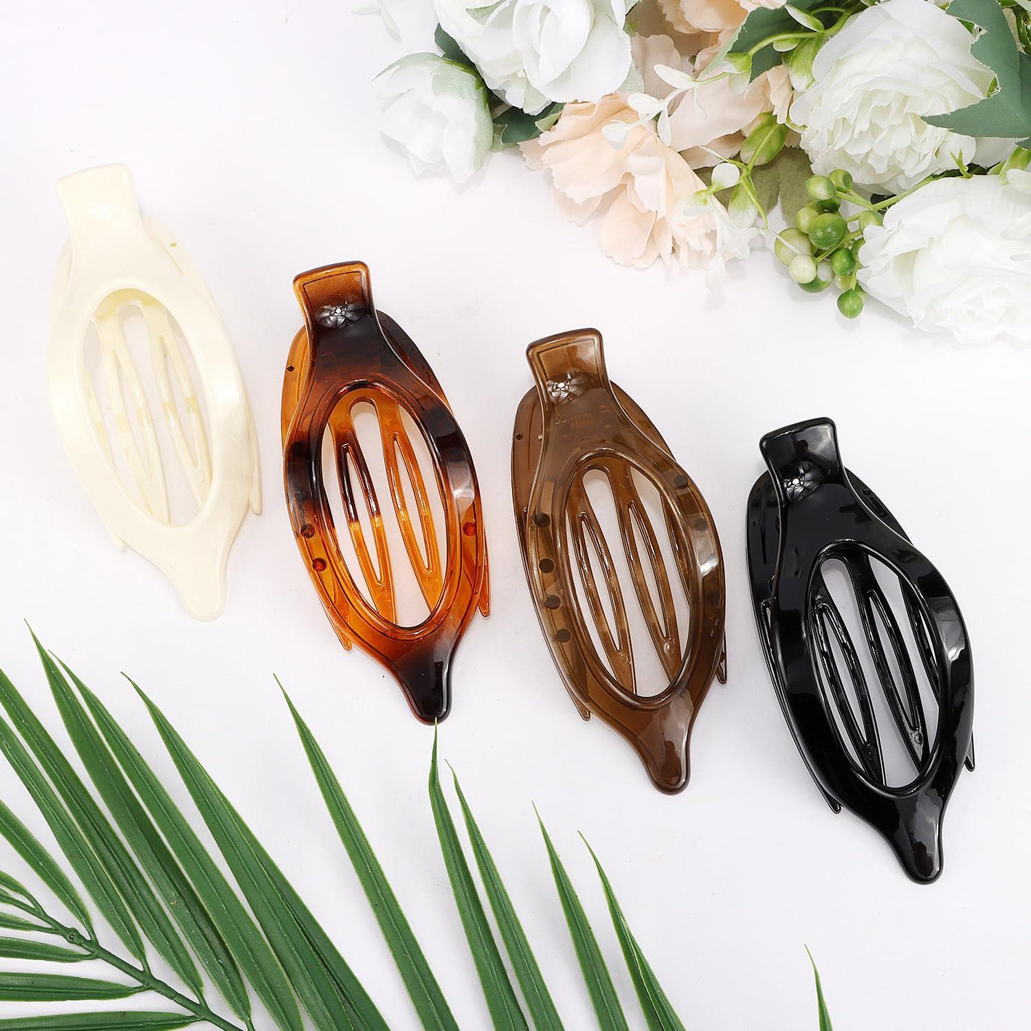 Pinzas Planas para el Cabello Atoden - 4 Pcs, 11.9 cm