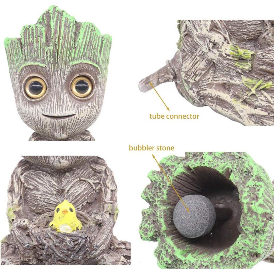 Decoración Acuario Ulifery Baby Groot con Burbujeador