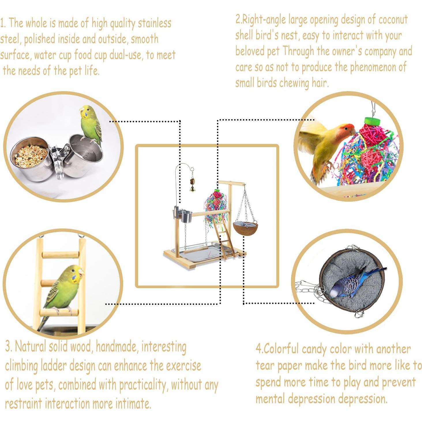 Juguete para Aves Dbeans Flourithing con Campana y Comedero