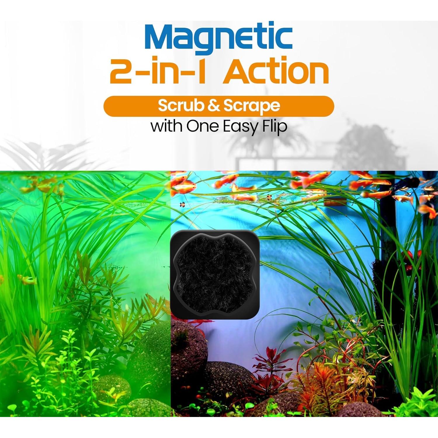 Limpiador Magnético de Acuario FL!PPER Pico - 2 en 1 para Tanques de Vidrio