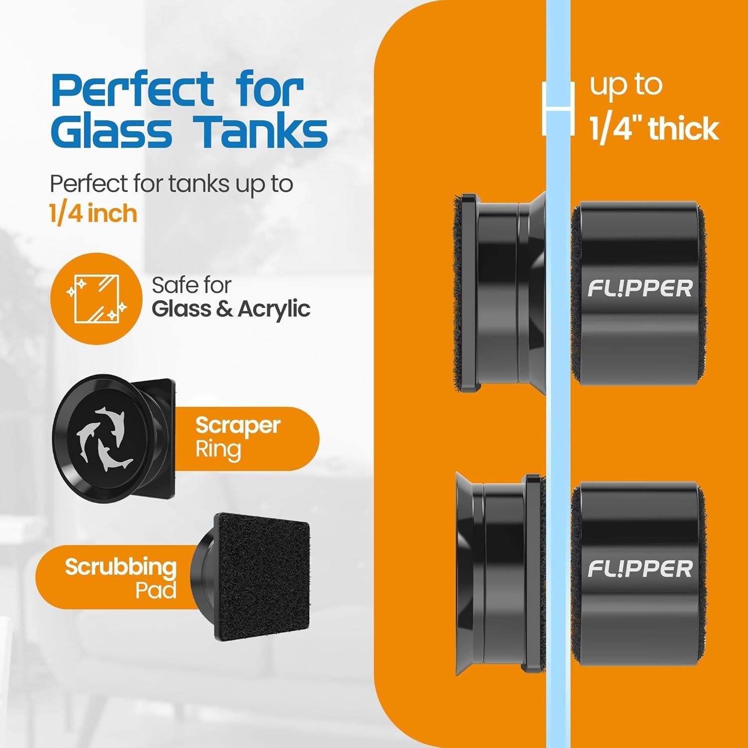 Limpiador Magnético de Acuario FL!PPER Pico - 2 en 1 para Tanques de Vidrio