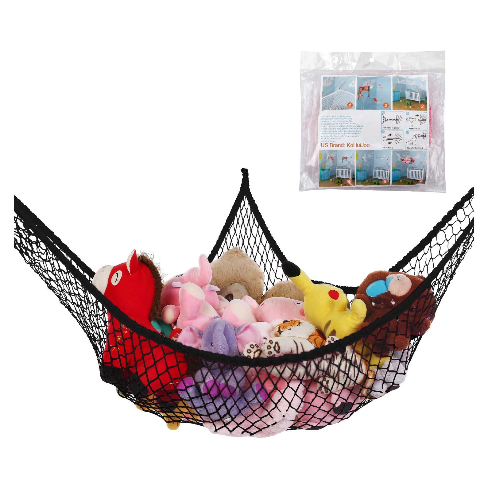 Hamaca de Juguetes KoHuiJoo 210 cm Negra para Peluches