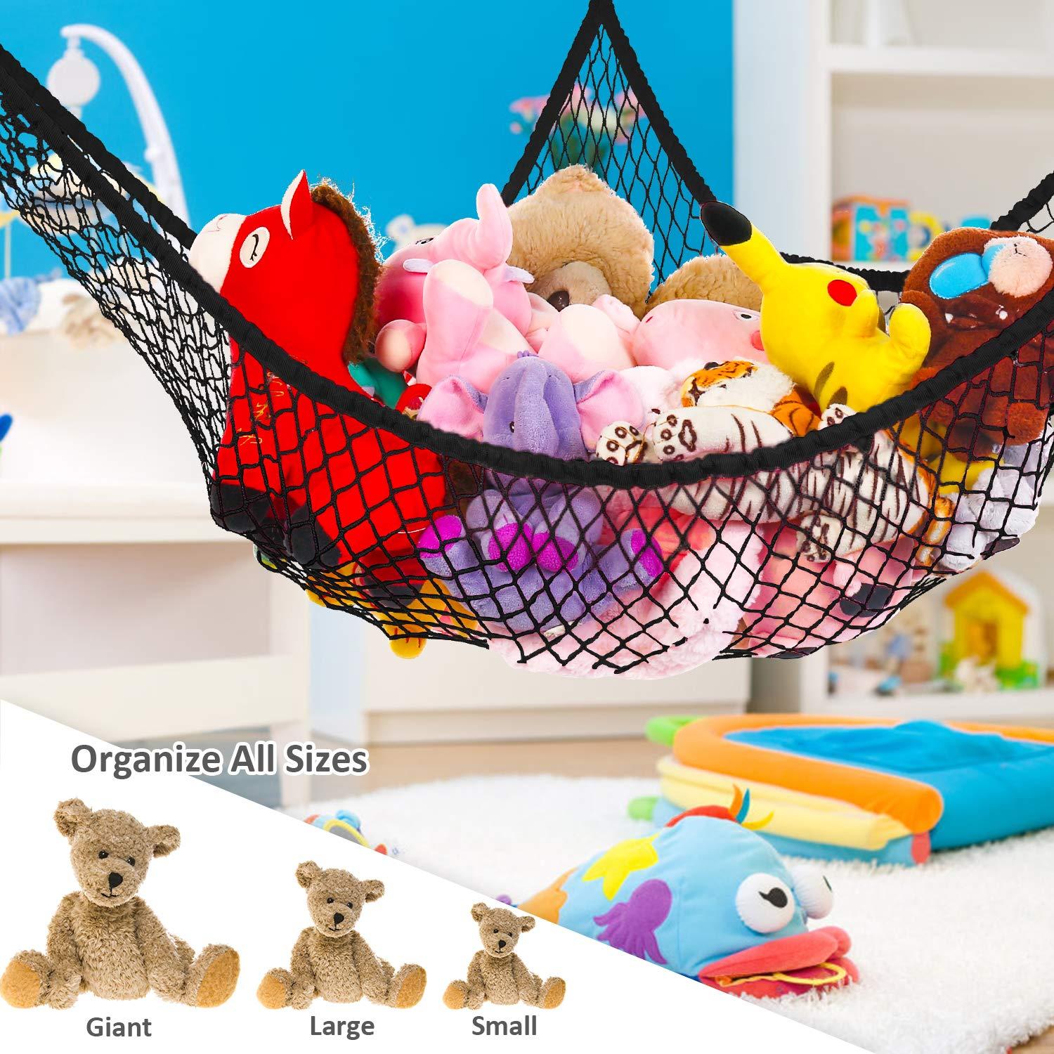 Hamaca de Juguetes KoHuiJoo 210 cm Negra para Peluches