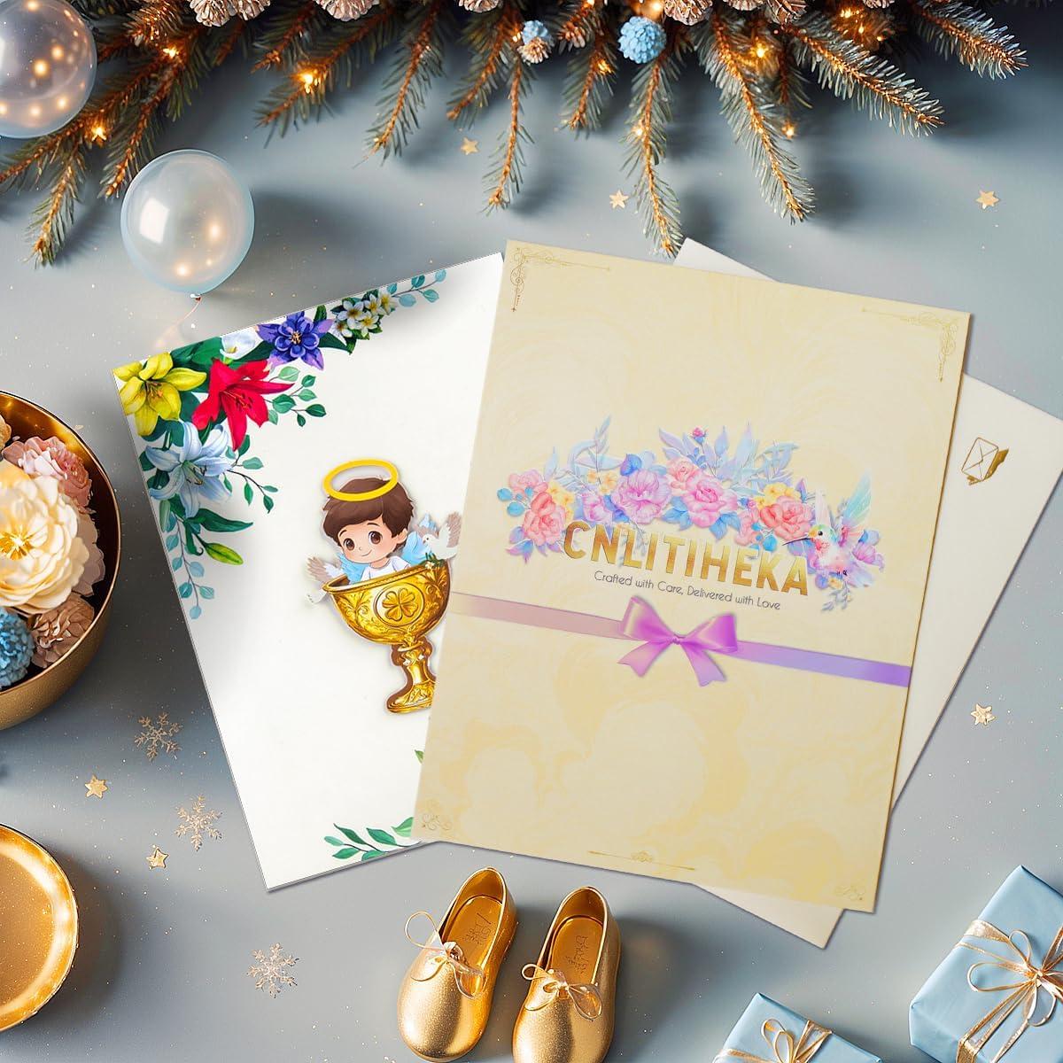 Tarjeta Pop Up Bautismo Niños CNLITIHEKA 3D con Sobre
