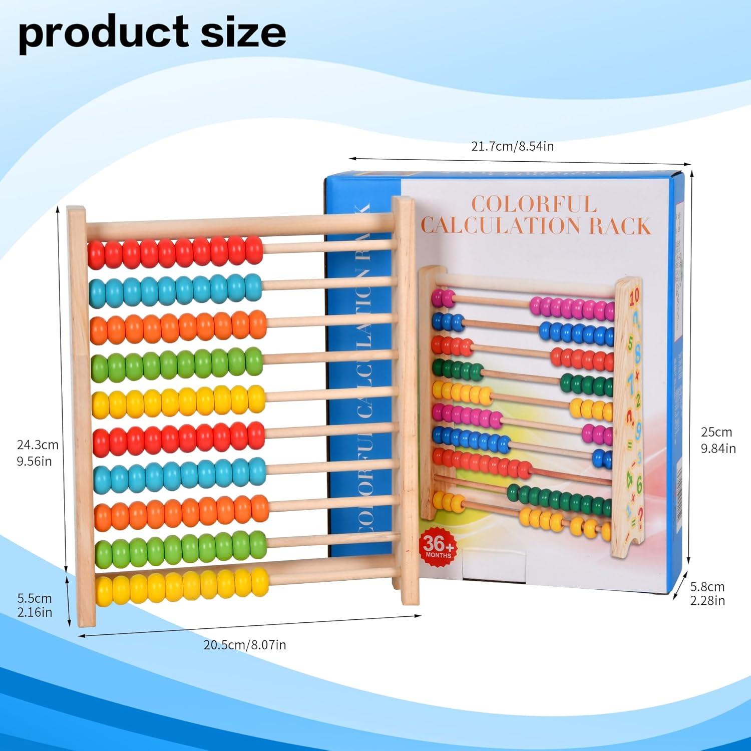 Ábaco de Madera WNWL Colorido para Aprendizaje Infantil