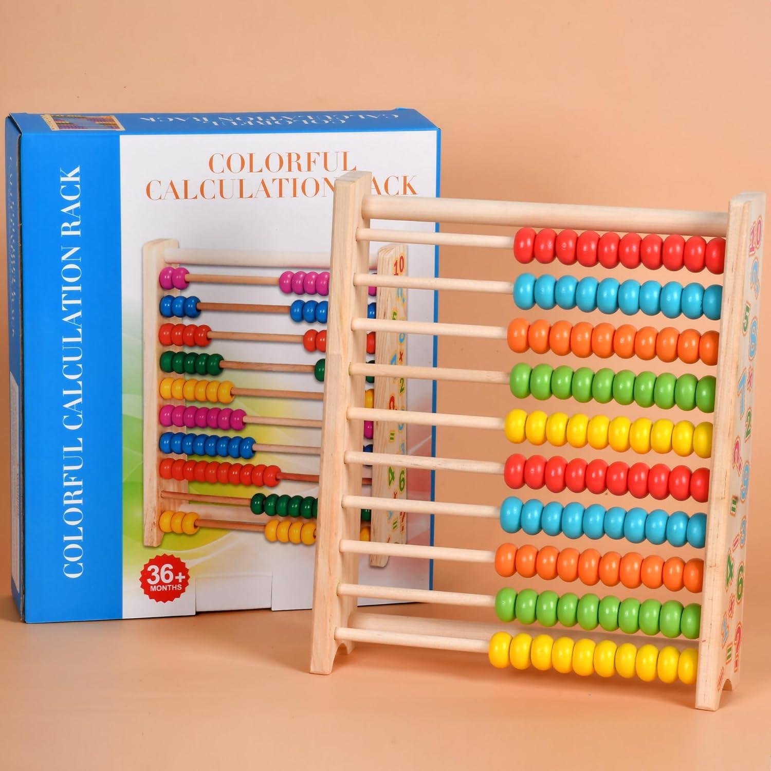 Ábaco de Madera WNWL Colorido para Aprendizaje Infantil