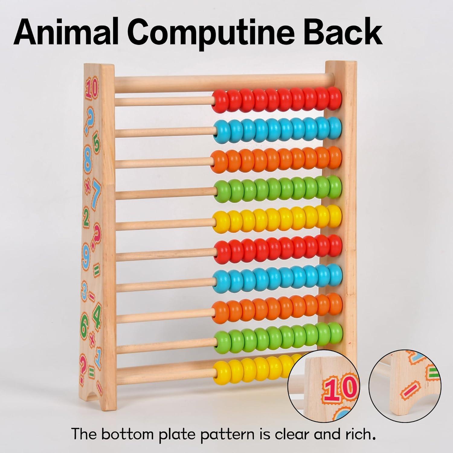 Ábaco de Madera WNWL Colorido para Aprendizaje Infantil