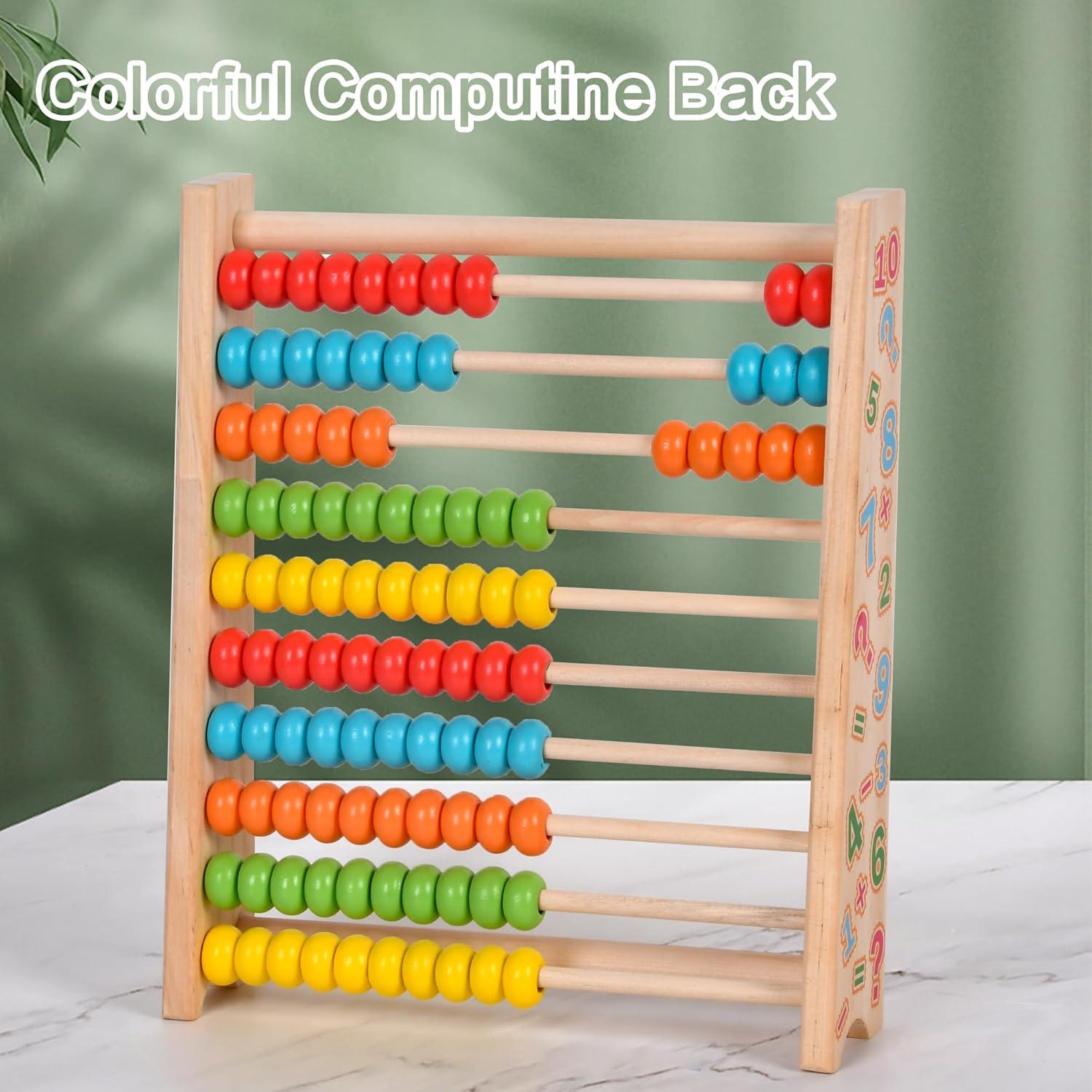 Ábaco de Madera WNWL Colorido para Aprendizaje Infantil