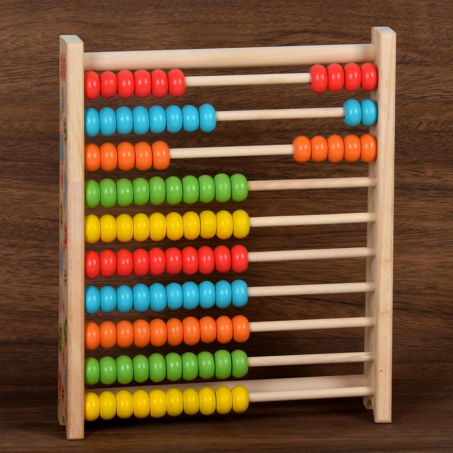 Ábaco de Madera WNWL Colorido para Aprendizaje Infantil