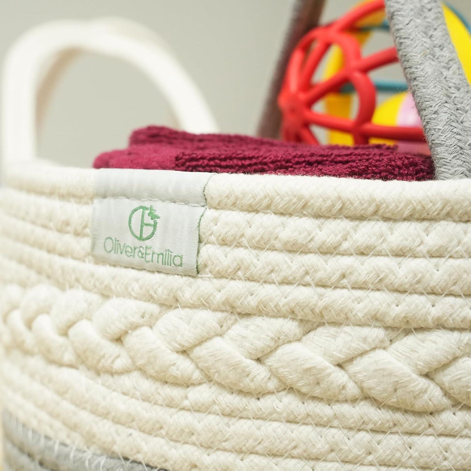 Cesta Organizadora de Pañales Oliver & Emilia - Caddy Tejido Portátil