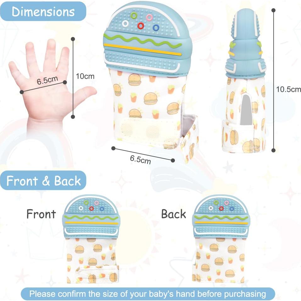 2 Mitones de Silicona para Dentición Bebés 0-12 Meses