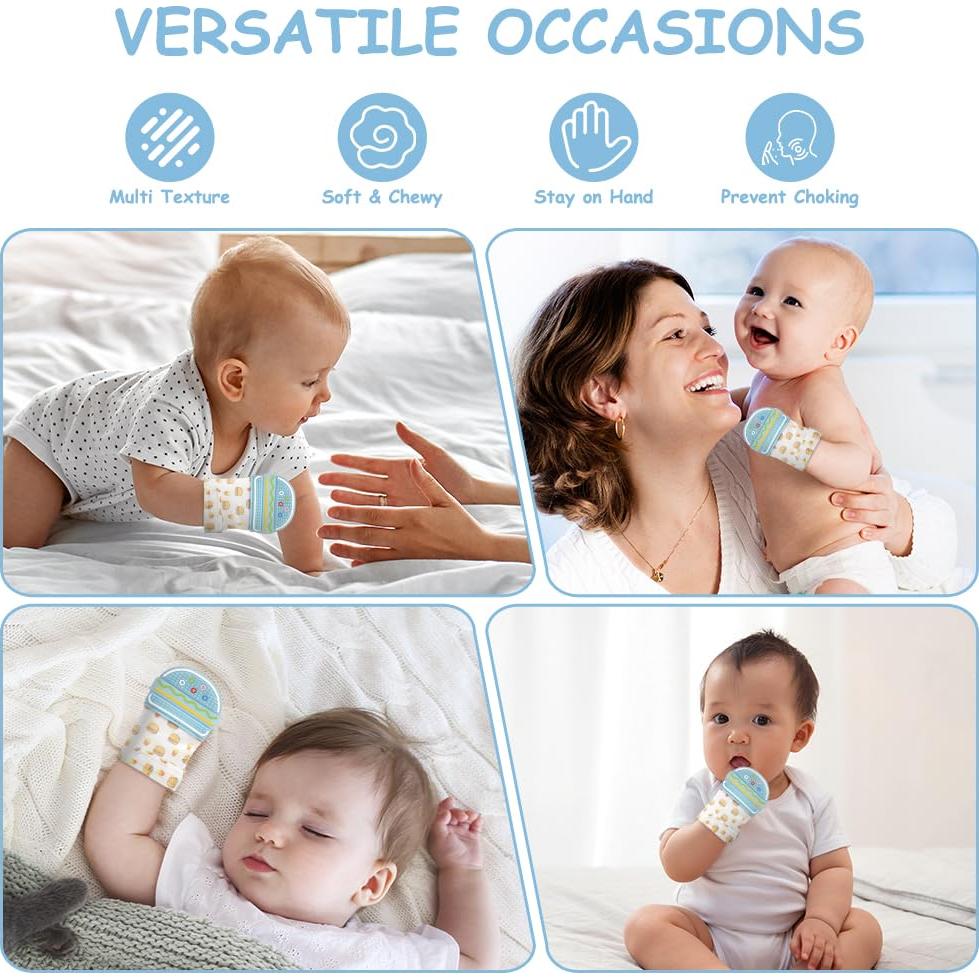 2 Mitones de Silicona para Dentición Bebés 0-12 Meses