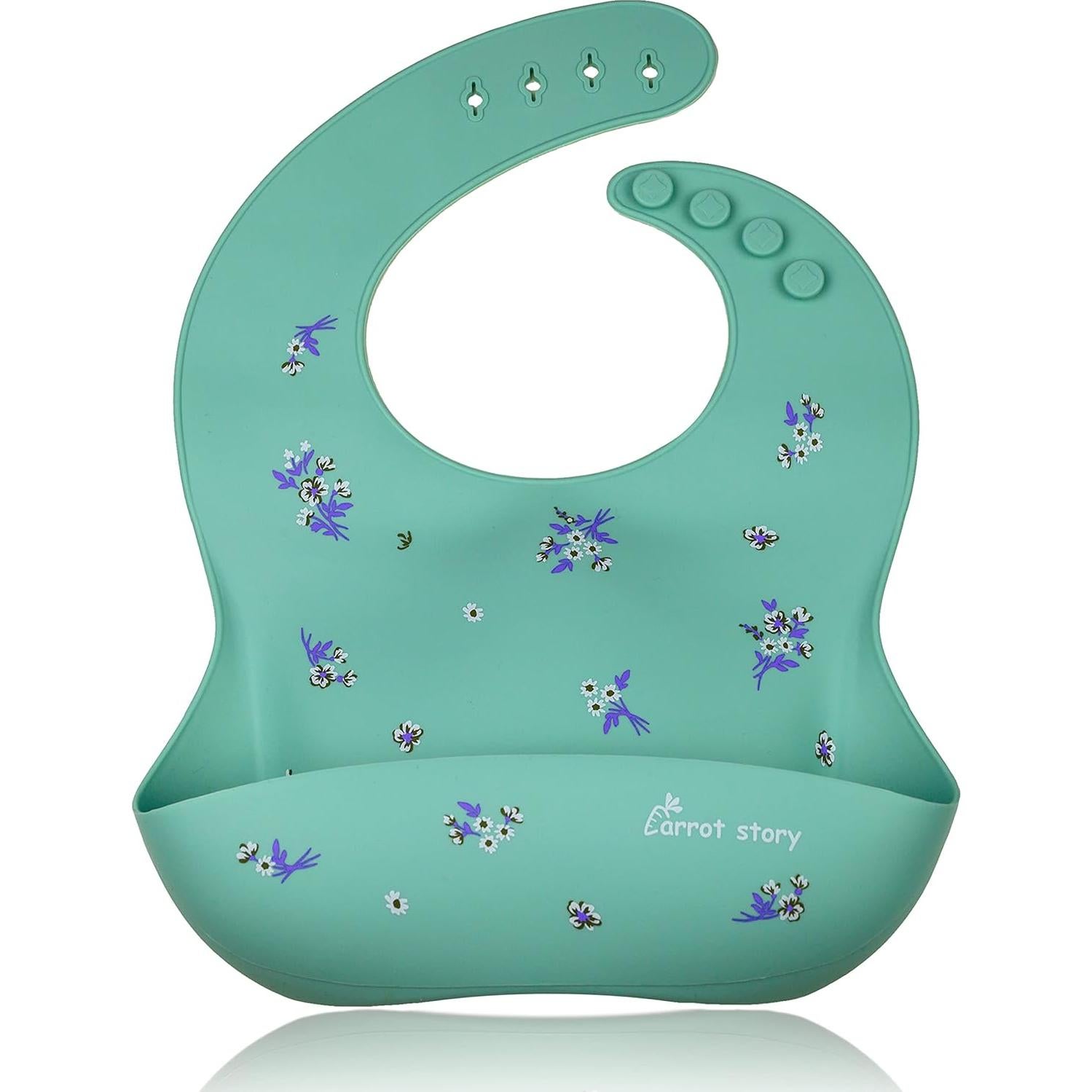 Baberos de Silicona Carrot Story Set de 2 Flores y Frutas