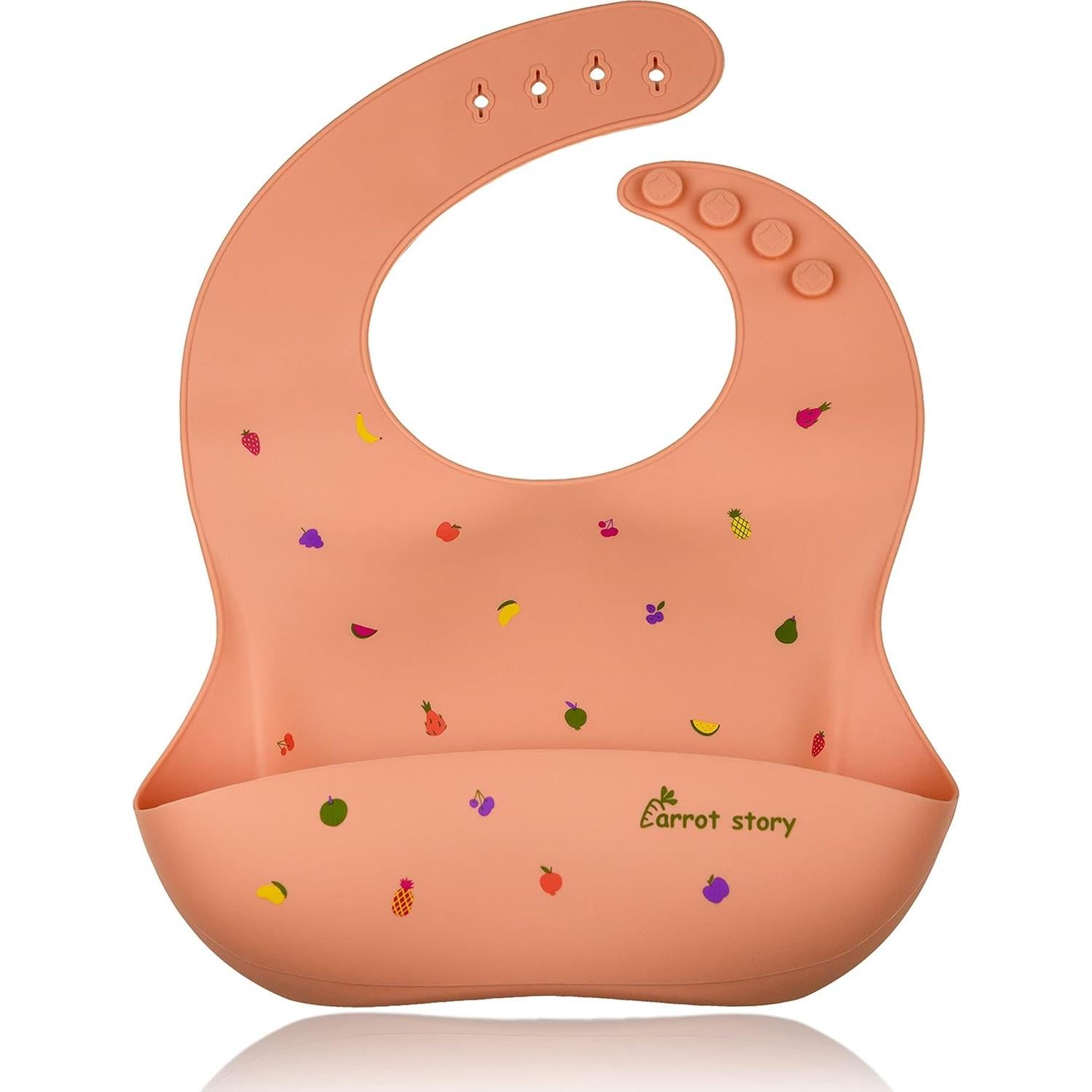 Baberos de Silicona Carrot Story Set de 2 Flores y Frutas