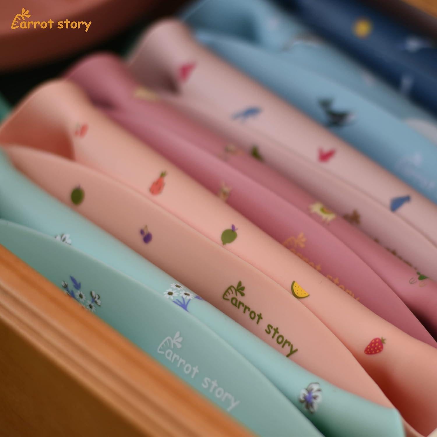 Baberos de Silicona Carrot Story Set de 2 Flores y Frutas