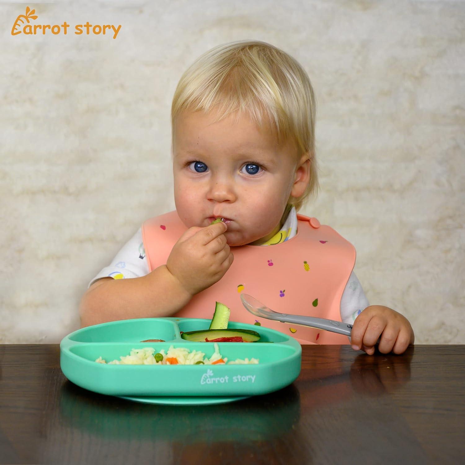 Baberos de Silicona Carrot Story Set de 2 Flores y Frutas