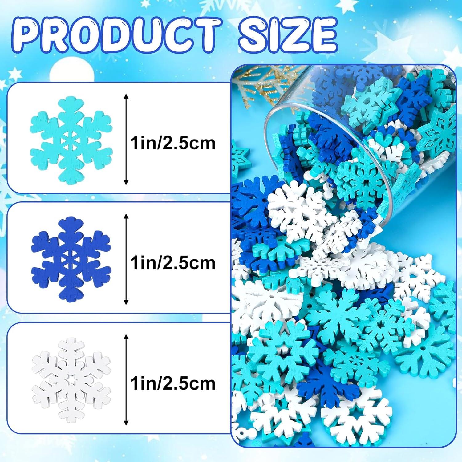 Botones de Madera Copo de Nieve 260 Piezas JUNEBRUSHS DIY