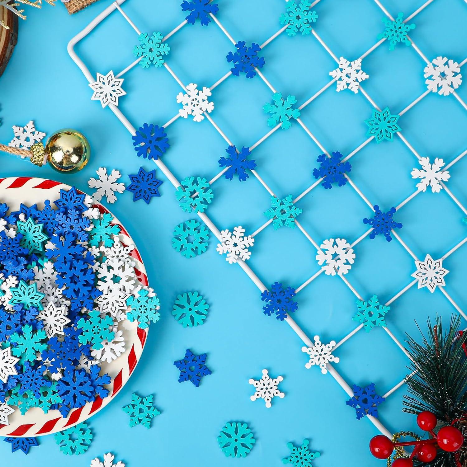 Botones de Madera Copo de Nieve 260 Piezas JUNEBRUSHS DIY