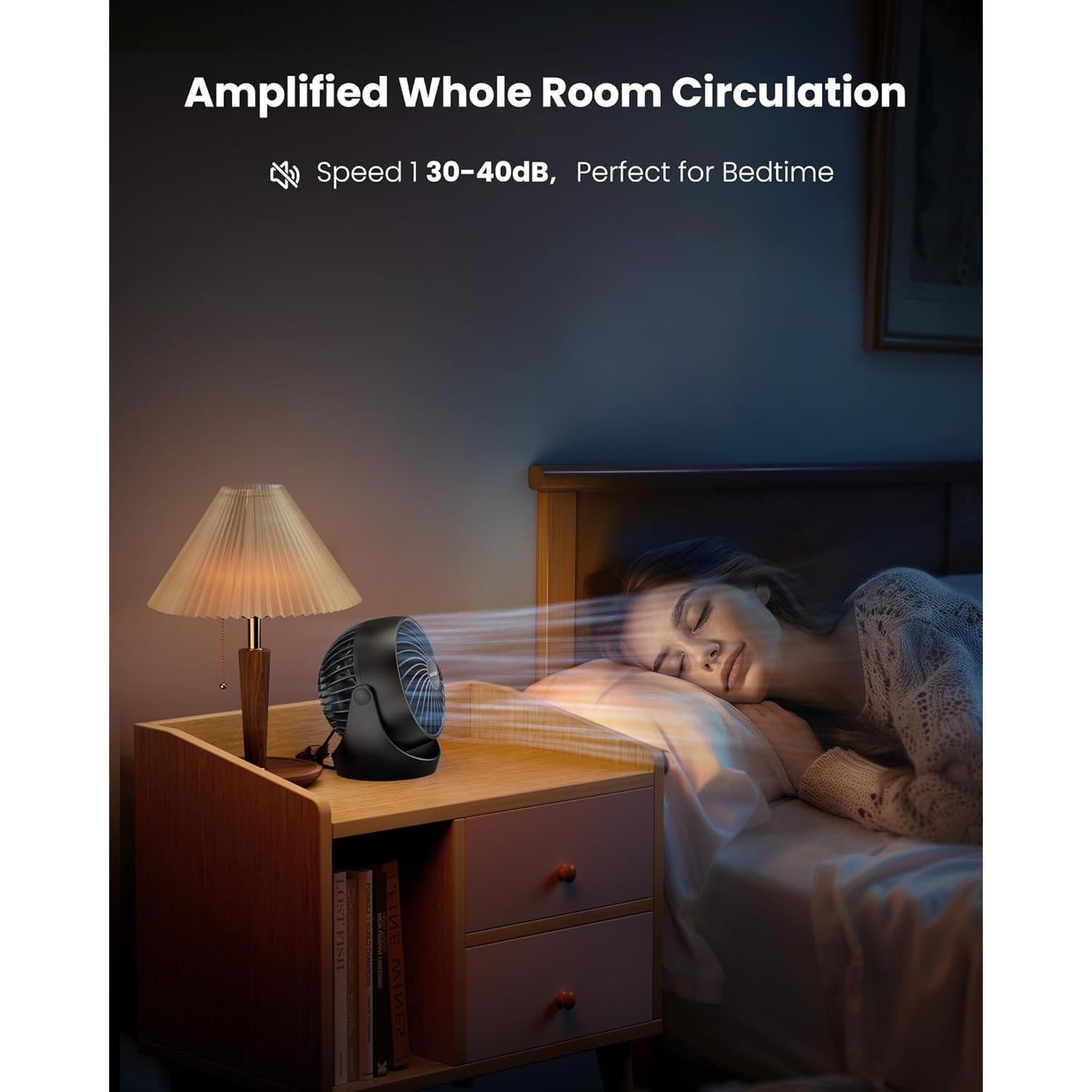 Ventilador de Mesa Gaiatop AF-01, 3 Velocidades, Negro