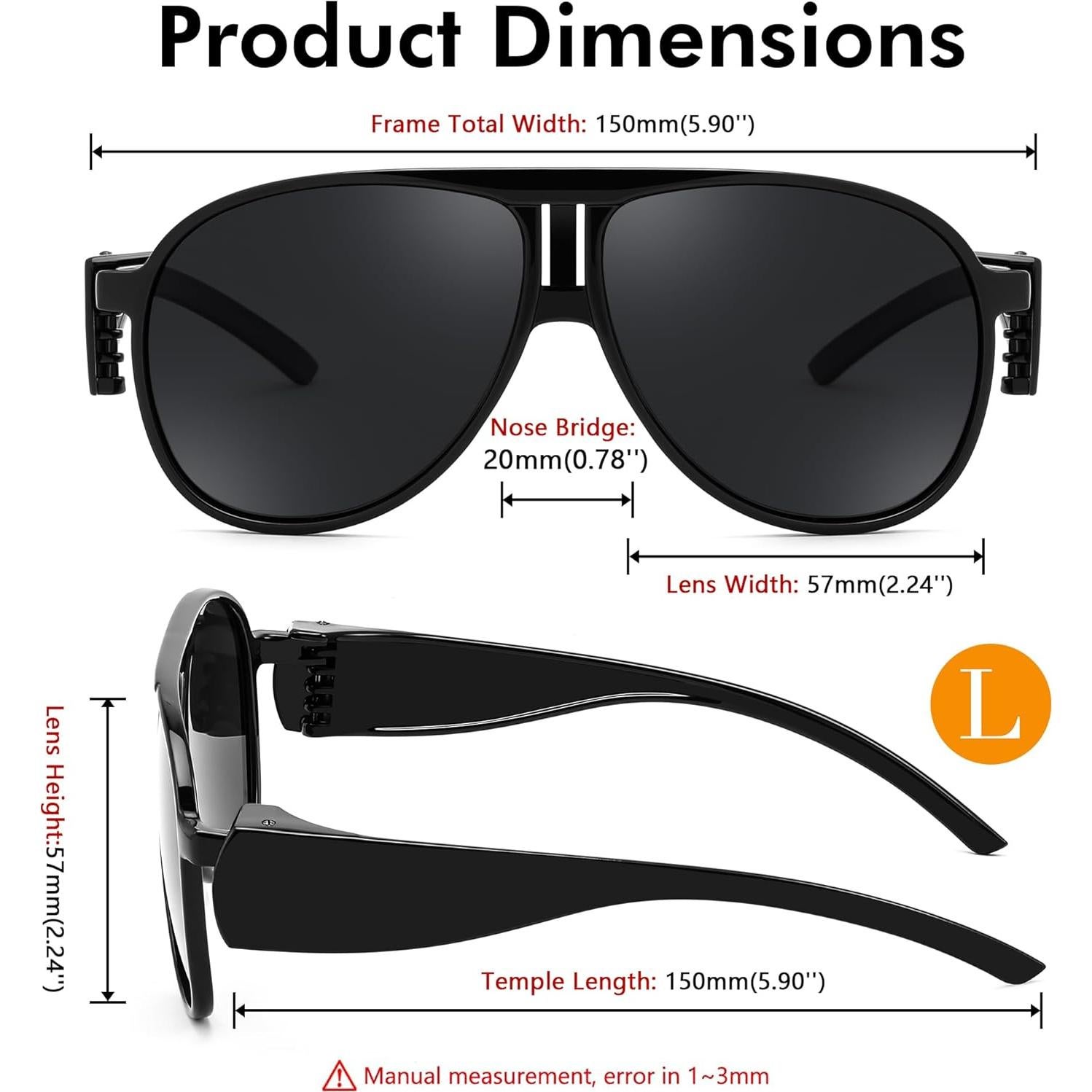 Gafas de Sol Polarizadas FEISEDY Aviador Grande UV400