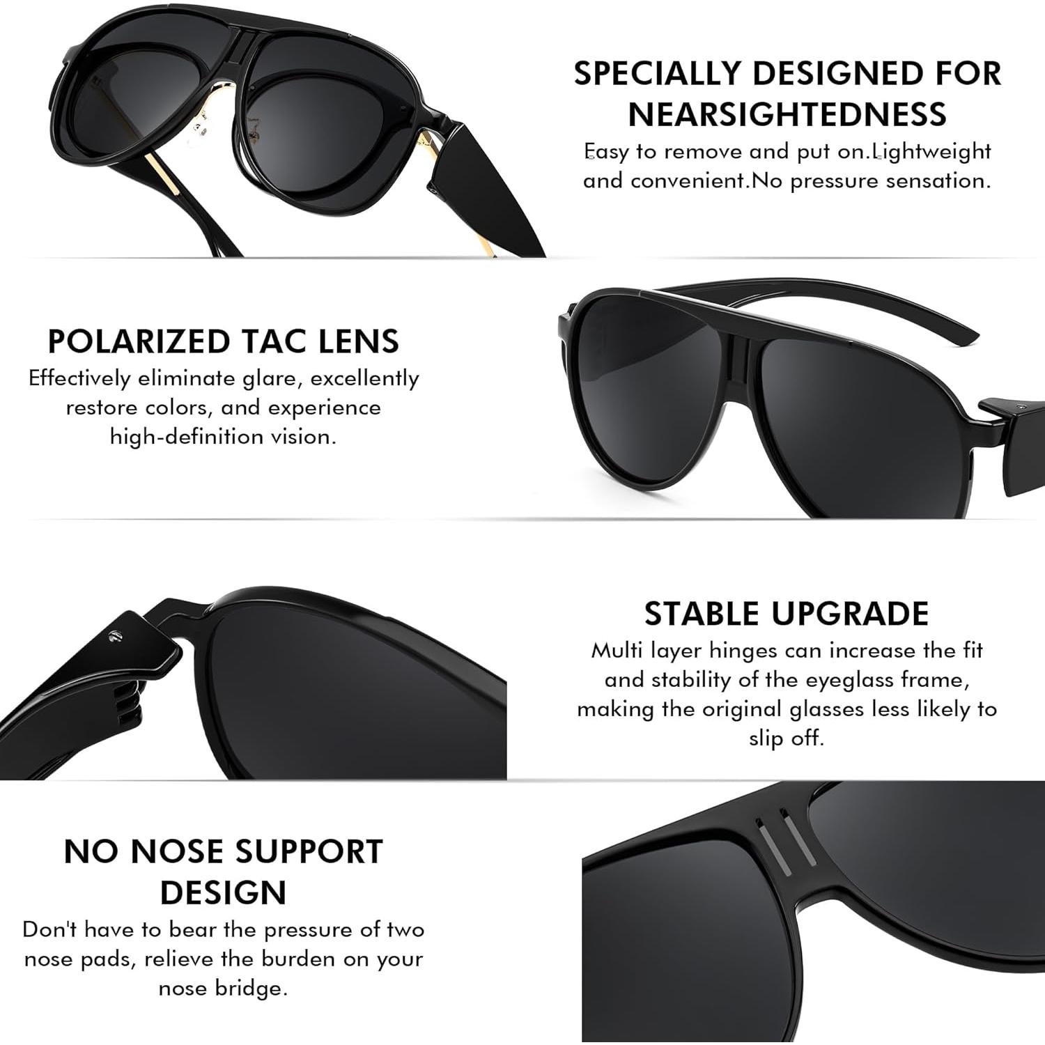 Gafas de Sol Polarizadas FEISEDY Aviador Grande UV400