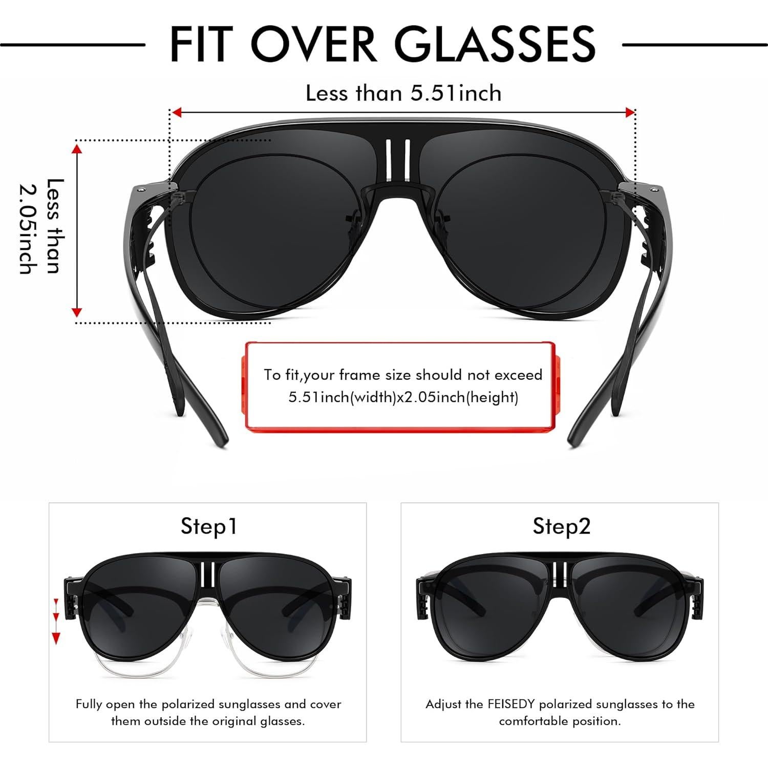 Gafas de Sol Polarizadas FEISEDY Aviador Grande UV400