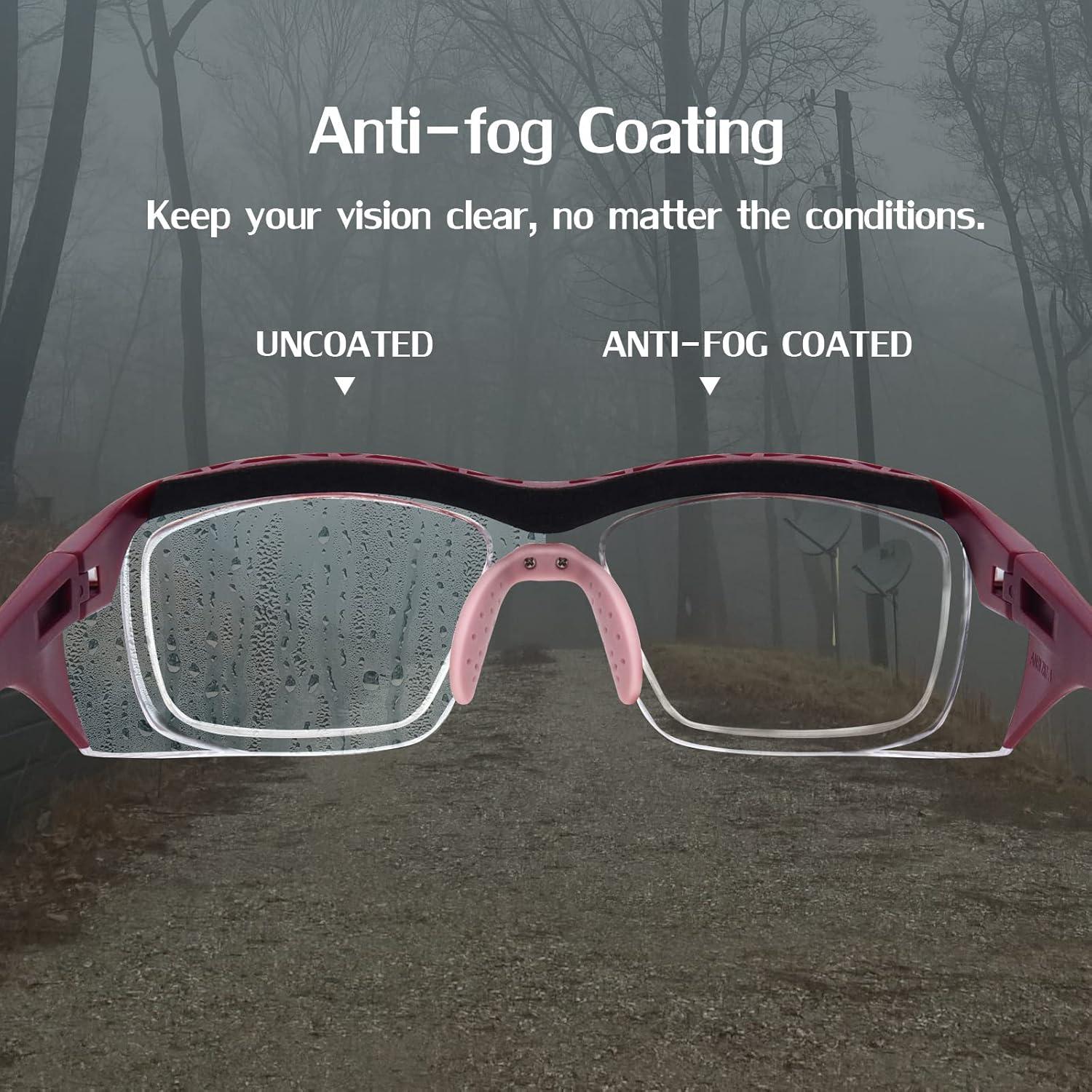 Gafas de Seguridad UKNOW Anti Niebla UV Rojo Burdeos