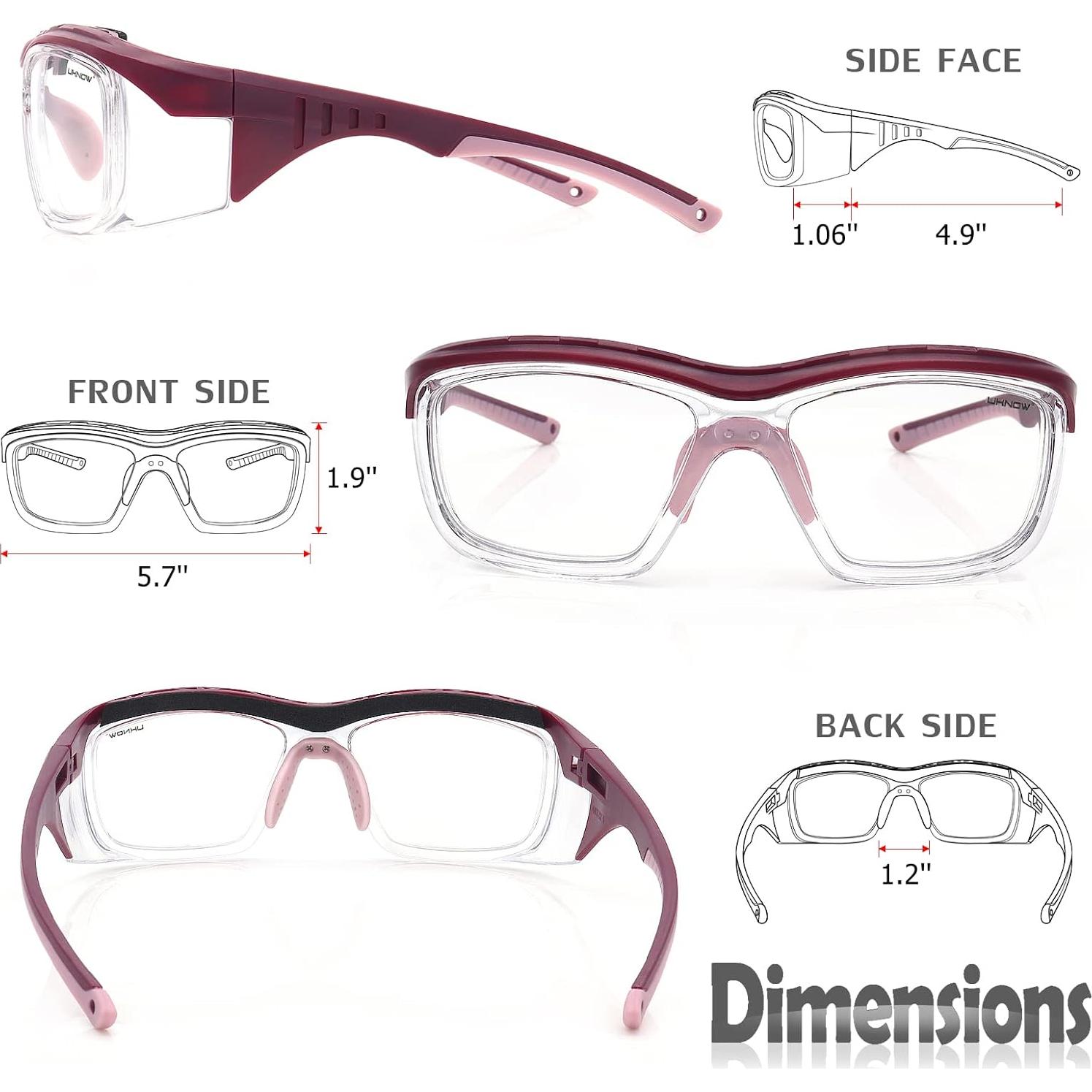 Gafas de Seguridad UKNOW Anti Niebla UV Rojo Burdeos