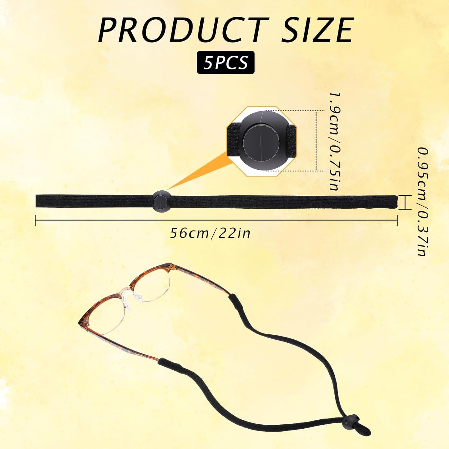 Correa para Gafas Giantree 5 PCS Ajustable Unisex Negro