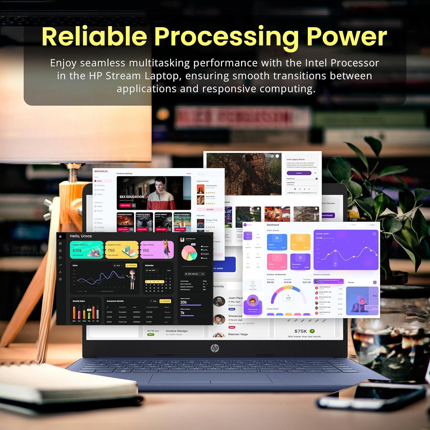 Laptop HP Stream 14" HD, Intel Celeron N4120, 8GB RAM, 224GB