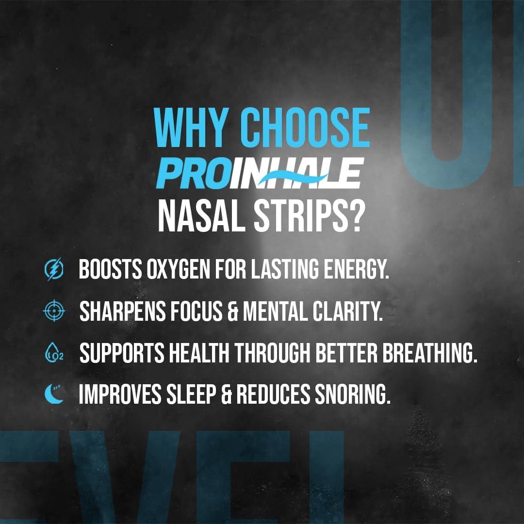 Tiras Nasales Atléticas ProInhale™ - 60 Unidades, Ajuste Cómodo