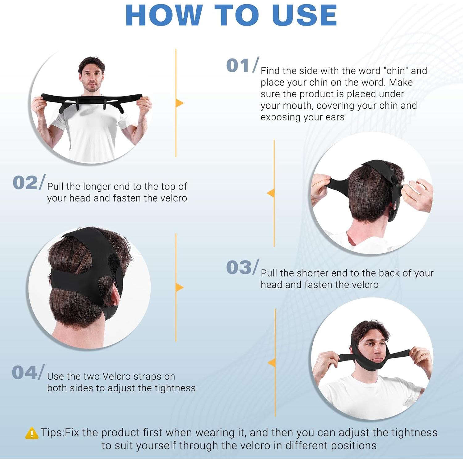 Correa Anti Ronquidos NOIKO Ajustable para Adultos - Negro