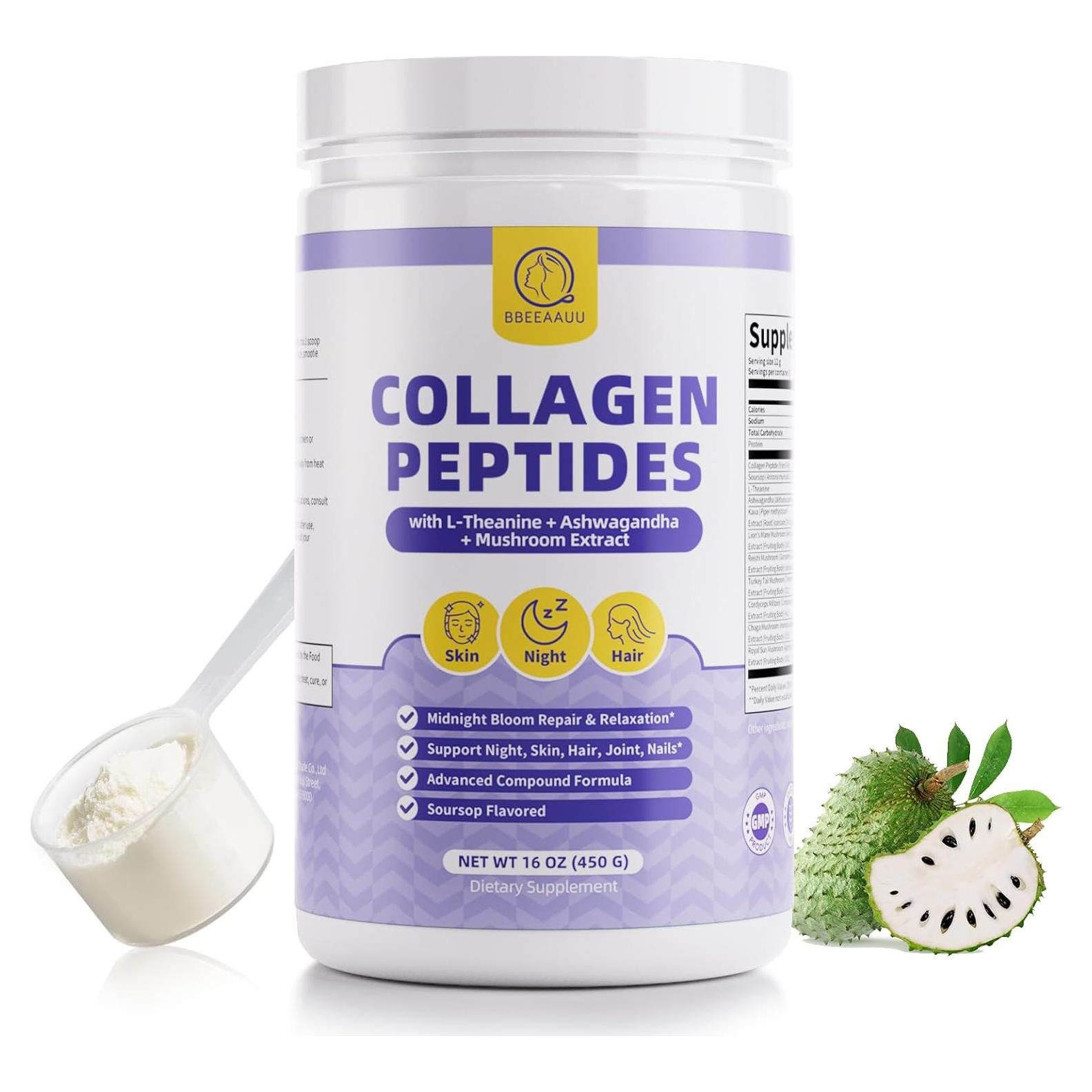 Péptidos de colágeno en polvo BBEEAAUU 450g para mujeres