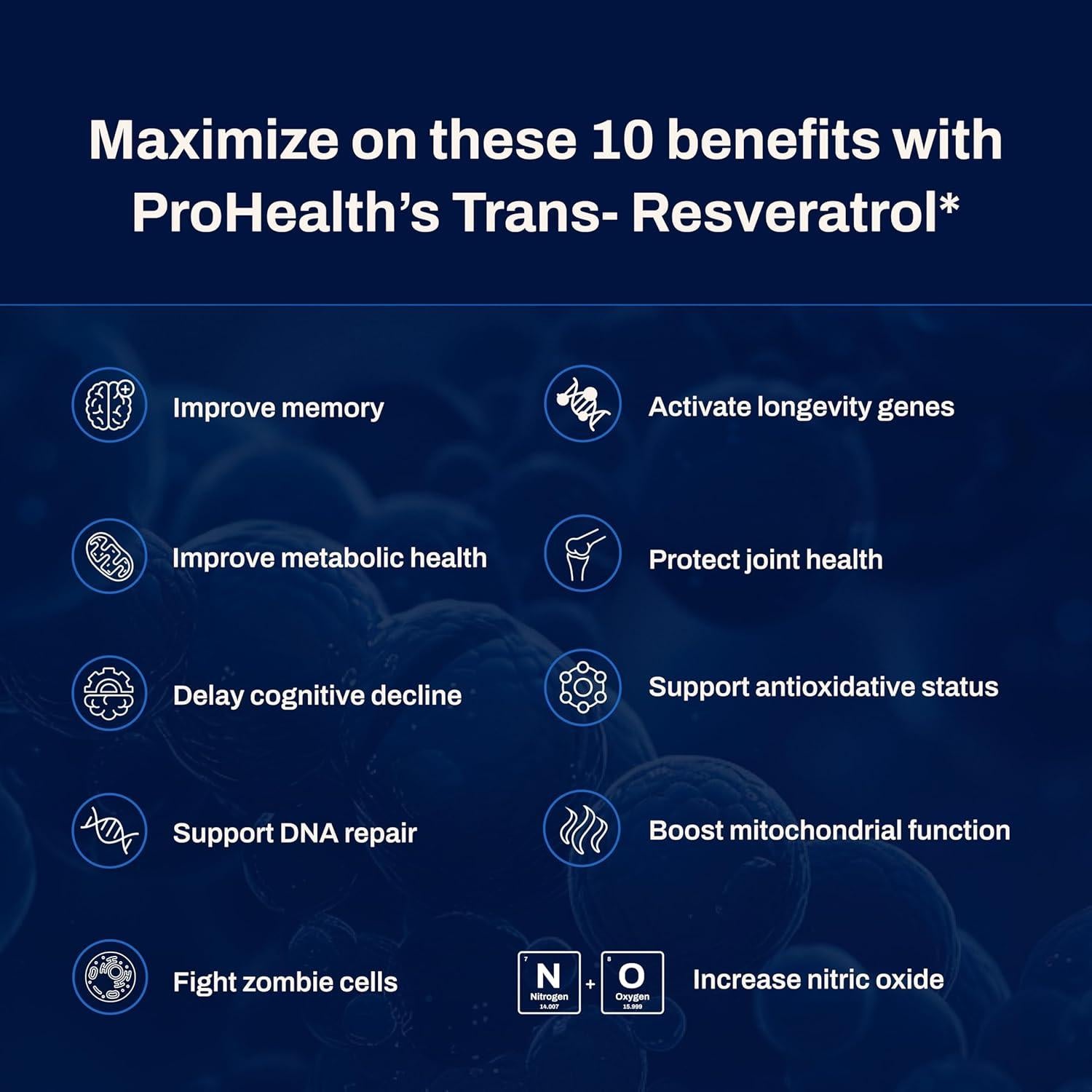 Suplemento de Resveratrol 1000mg ProHealth - 60 Cápsulas