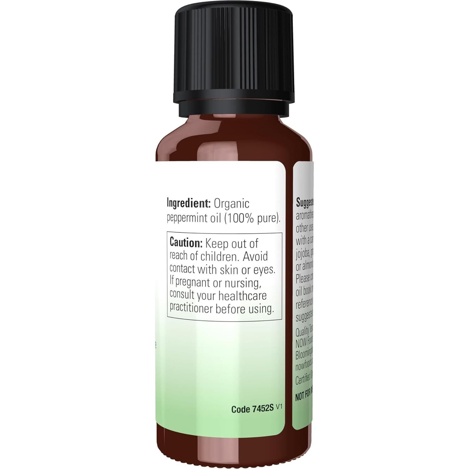 Aceite Esencial de Menta Orgánica NOW 29.57 ml - 100% Puro