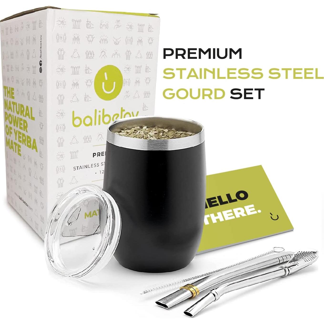 Kit de Taza de Yerba Mate BALIBETOV 5 Pcs Acero Inoxidable