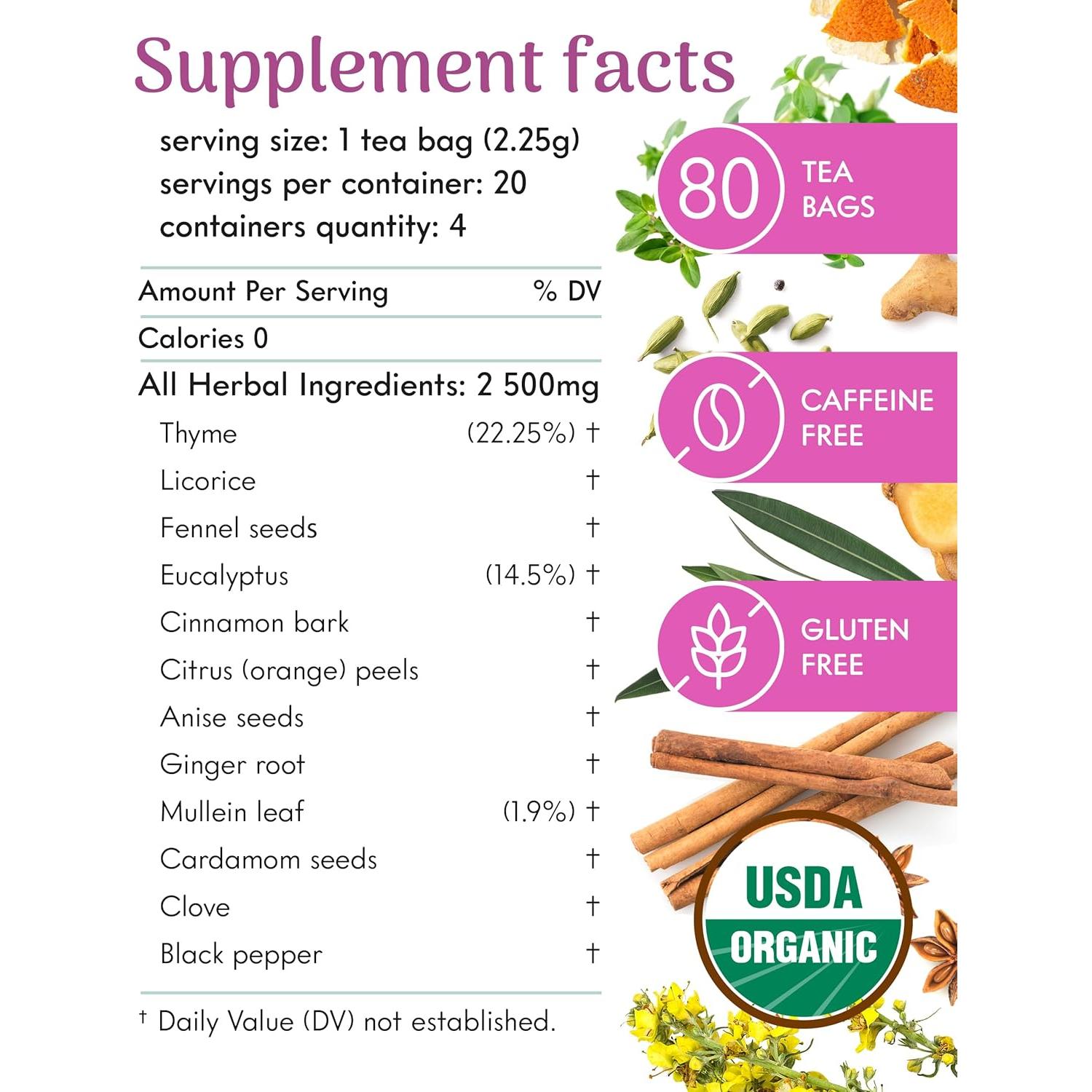 Té de Eucalipto Bio Adanim 20 Bolsitas Orgánicas Sin Cafeína