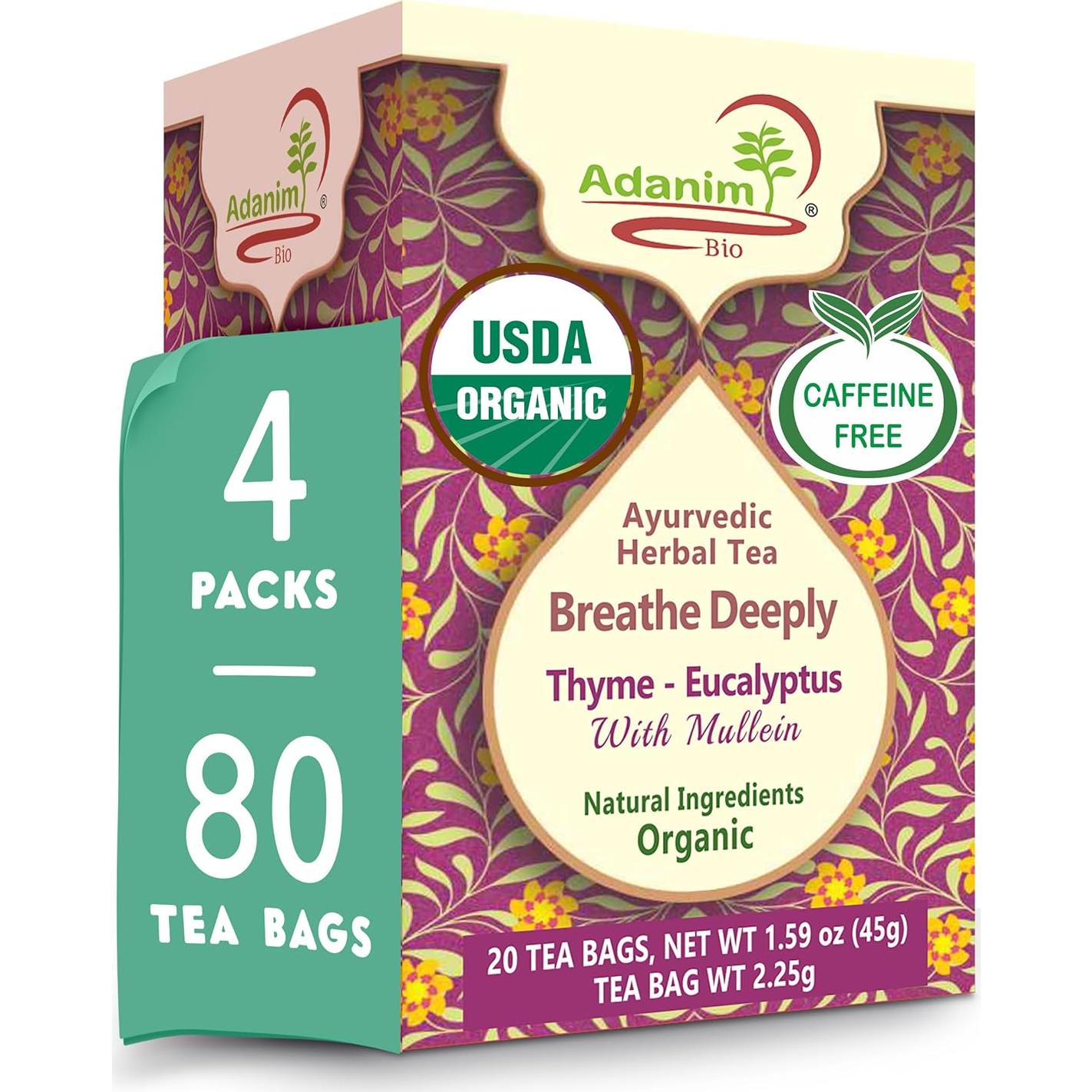 Té de Eucalipto Bio Adanim 20 Bolsitas Orgánicas Sin Cafeína