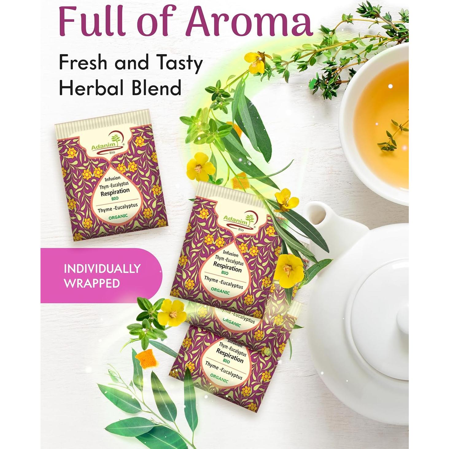 Té de Eucalipto Bio Adanim 20 Bolsitas Orgánicas Sin Cafeína