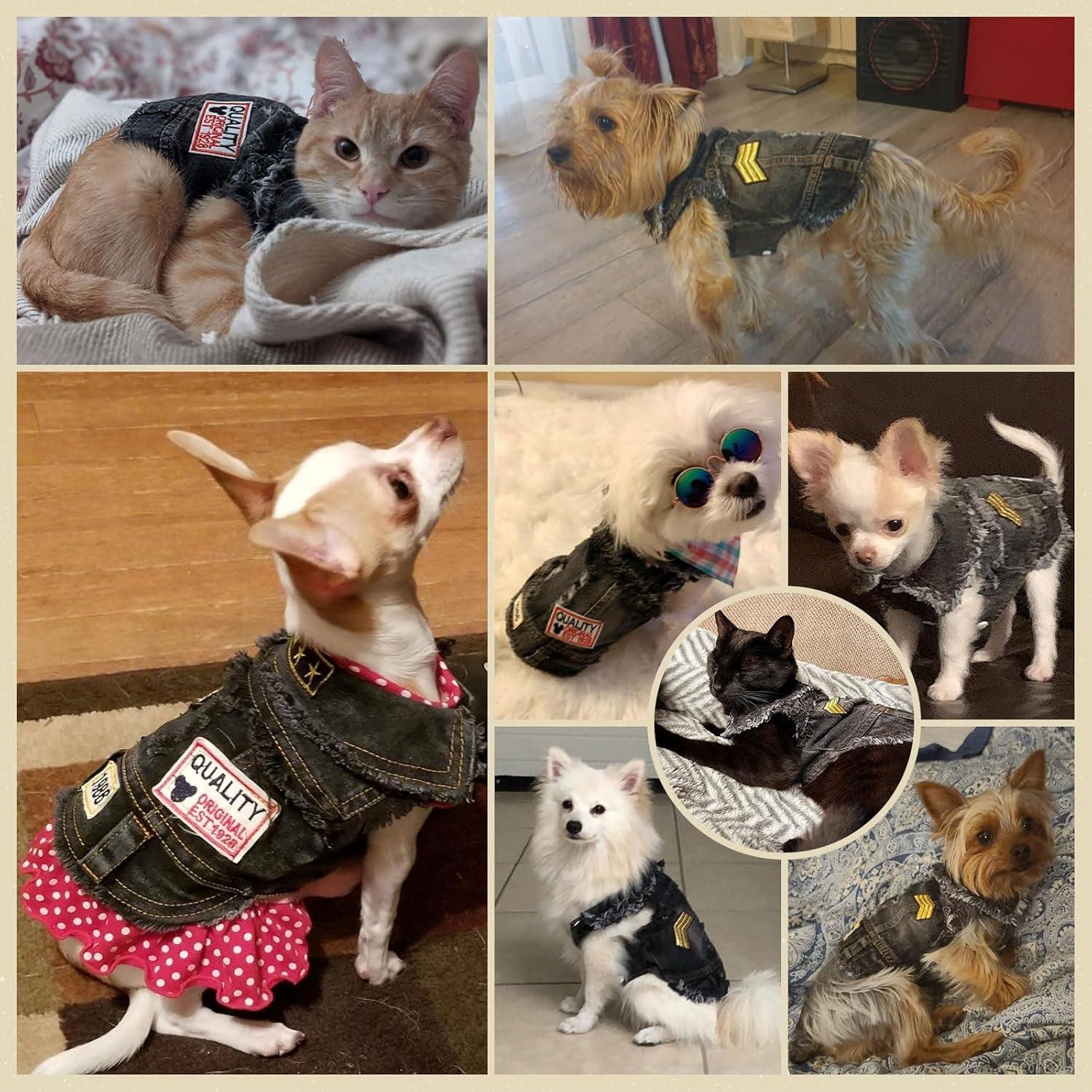 Chaqueta de Jean Negra para Perros Pequeños YIWU KUCHONG