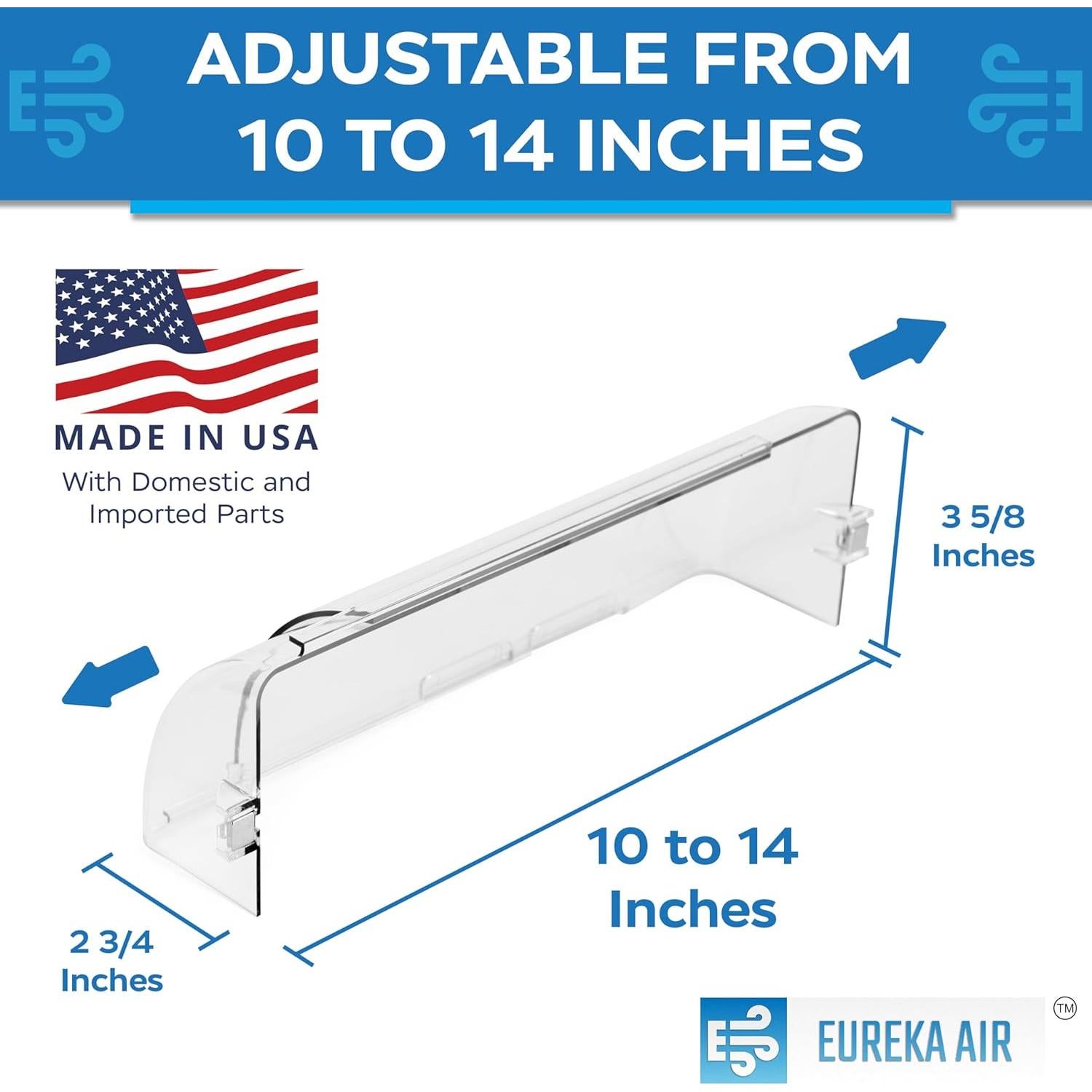 Deflector de Ventilación Eureka - Ajustable 25 a 35 cm - Paquete de 2