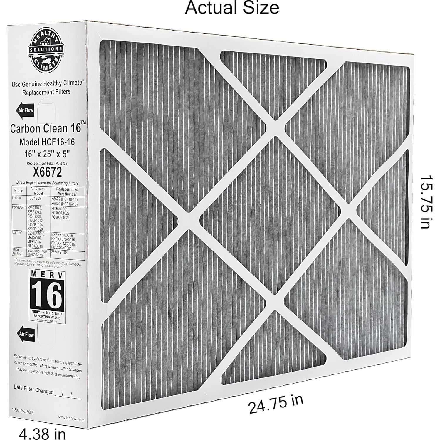 Filtro de Aire Lennox X6672 MERV 16 con Recordatorio
