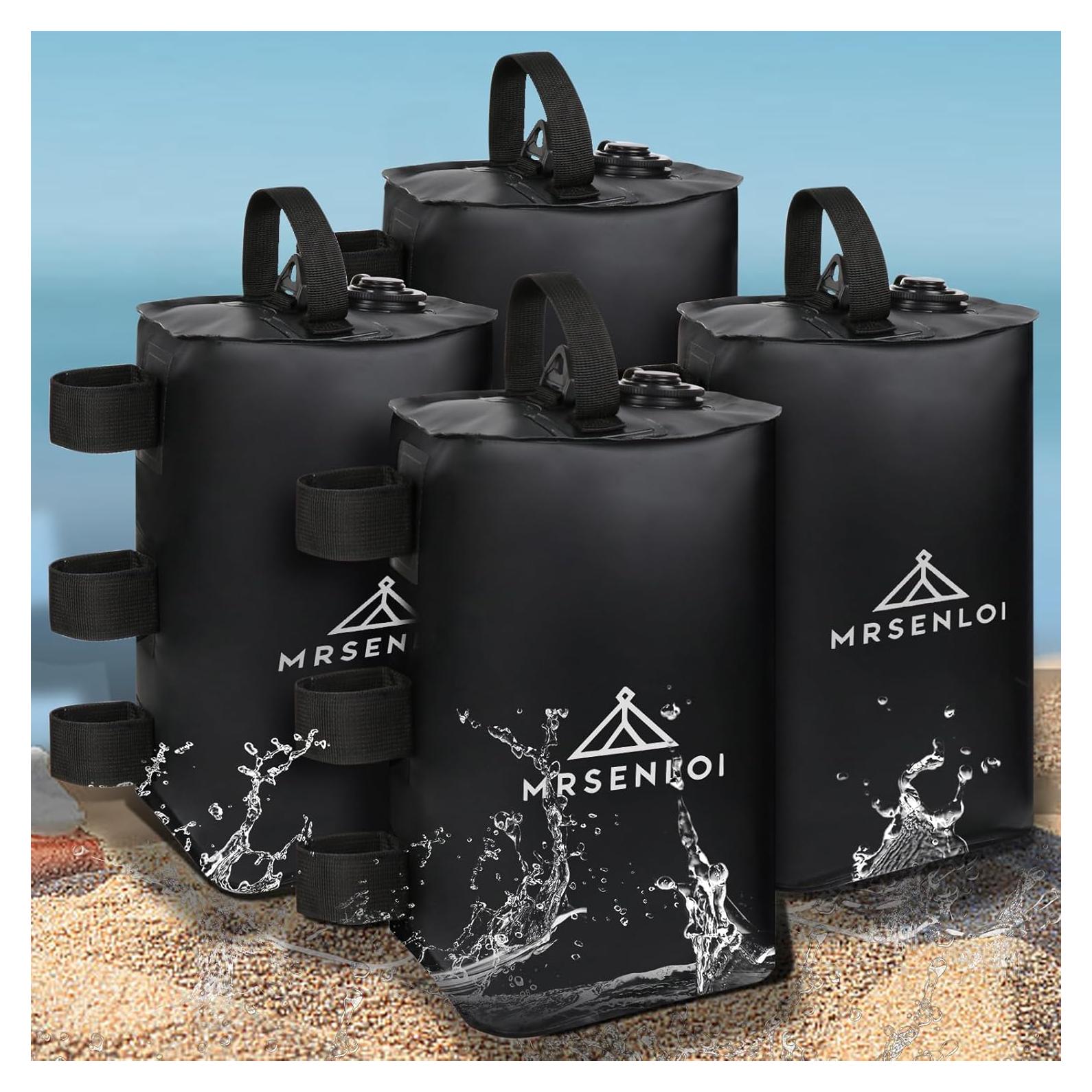 Juego de bolsas de peso para toldo Mrsenloi 10L Negro 39.9 kg