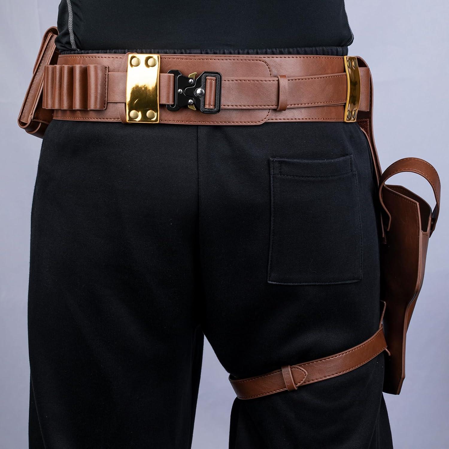 Cinturón de Cosplay Star Wars Han Solo Ajustable de Cuero